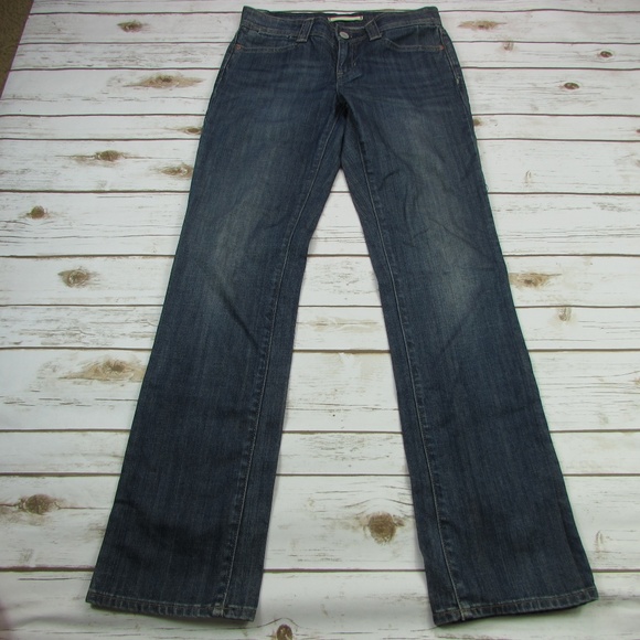 Gap Stretch Straight Jeans Lightly Distressed Dark - Picture 2 of 7